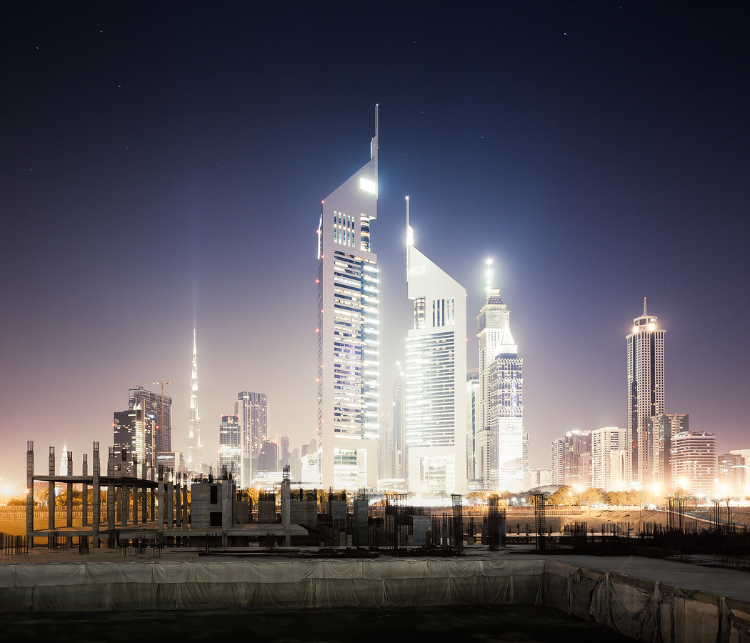 Emirates Towers and Burj Khalifa