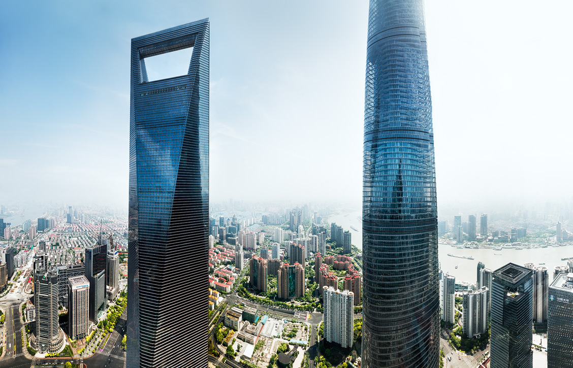 Shanghai Cityscape with SWFC and Shanghai Tower in Pudong