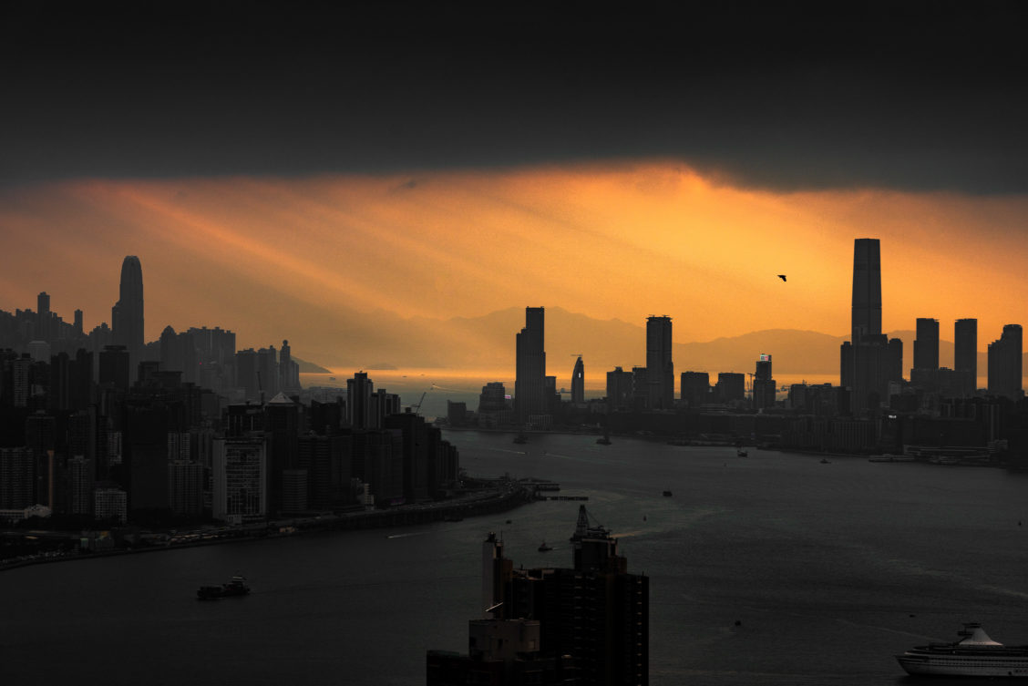 Hong Kong dramatic sunset